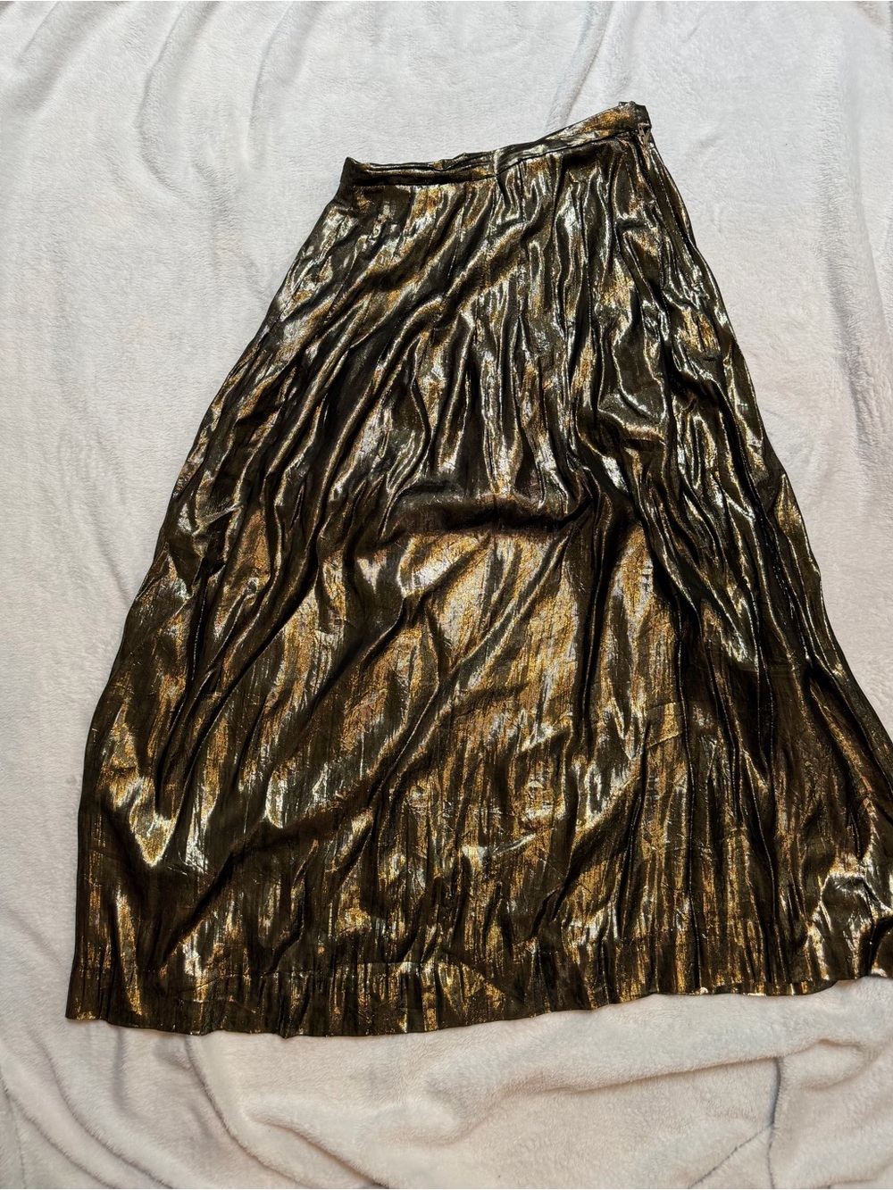 Spars Vintage Metallic Gold Maxi Skirt Size 6
